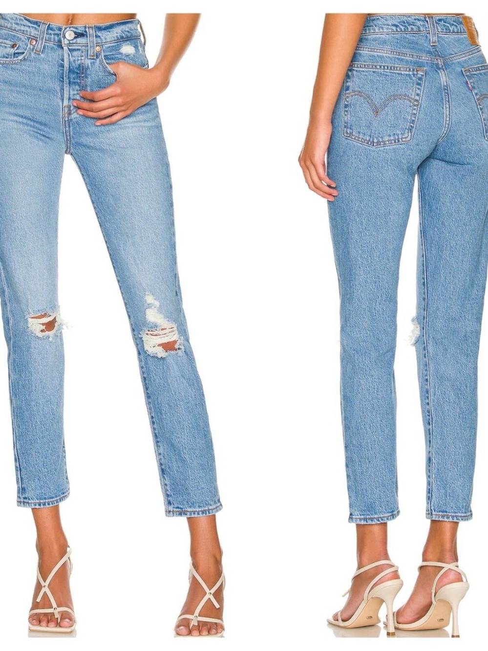 Levi’s Wedgie Icon Destroyed Skinny Jeans – Light Blue, Women’s 28